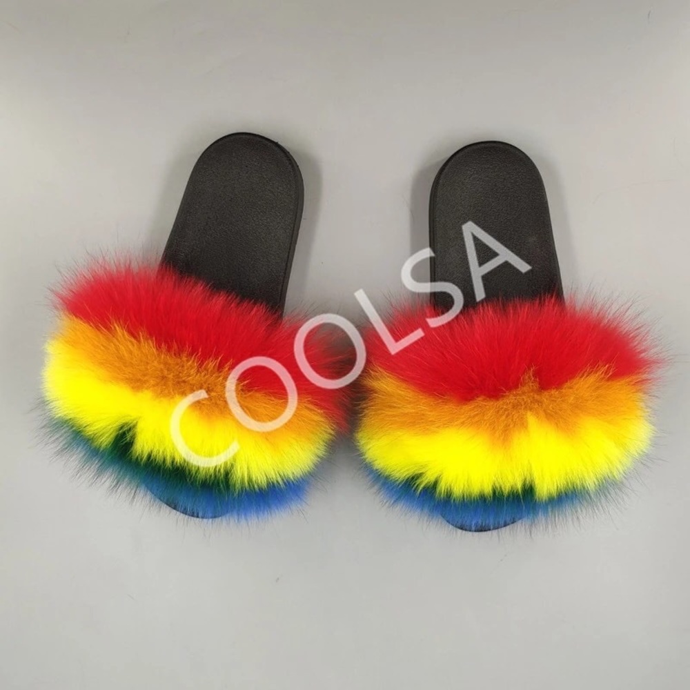 FOX FUR SLIPPERS